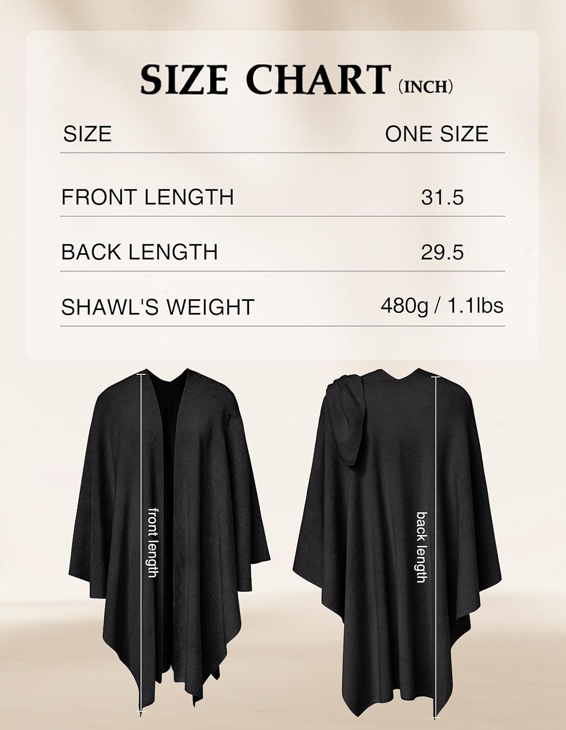 Womens Large Cross Front Poncho Sweater Wrap Topper Knitted Elegant Shawls Cape for Fall Winter - Image 4